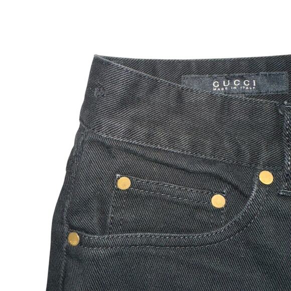 GUCCI Black Mid-Rise Wide Leg Pocket Logo Jeans IT 42 US 6 - Picture 13 of 13